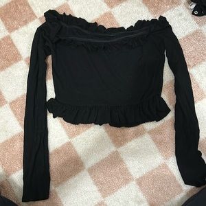 Off the shoulder black crop top
